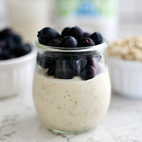 overnight oats in a glass jar