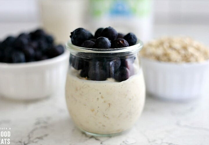 overnight oats in a glass jar