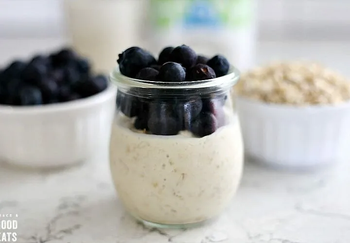 overnight oats in a glass jar