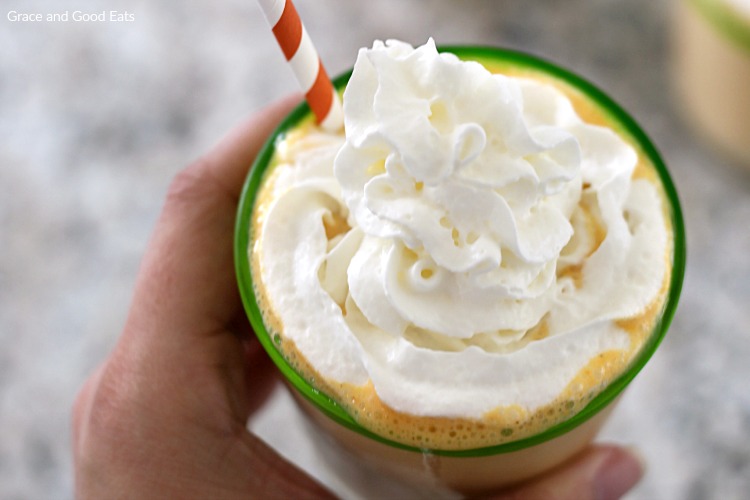 smoothie topped with whipped cream