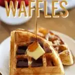 Use this Fluffy Waffle Recipe to make thick, fluffy homemade waffles without the hassle of beating egg whites!  Make a double-batch and freeze for later. 