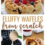 Use this Fluffy Waffle Recipe to make thick, fluffy homemade waffles without the hassle of beating egg whites!  Make a double-batch and freeze for later. 