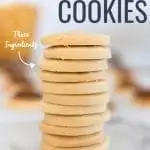 Easy Shortbread Cookies with only three ingredients!  These deliciously buttery cookies are perfect on their own or dipped in chocolate.