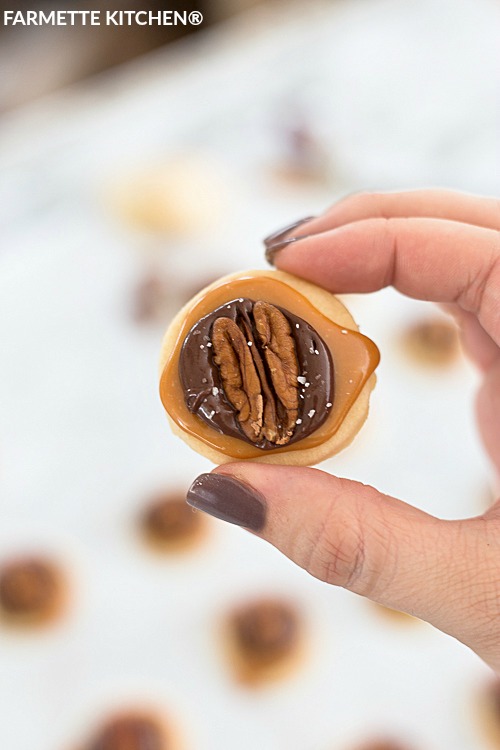 turtle pecan cookie with shortbread