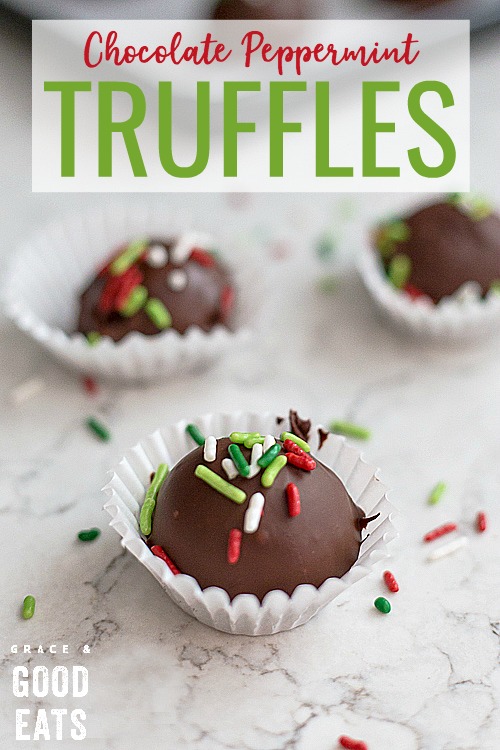 Use this simple Chocolate Truffles Recipe to recreate your favorite chocolates at home.  Add different extracts, such as peppermint or vanilla, to easily customize this giftable treat.