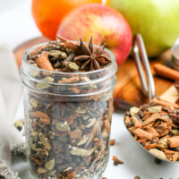 small mason jar with mulling spices