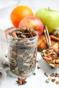 small mason jar with mulling spices