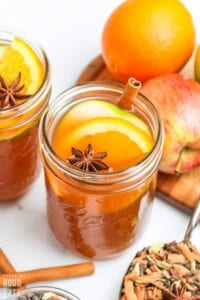 apple cider in a glass jar