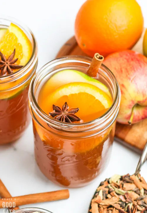 apple cider in a glass jar