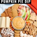 Pumpkin Dip is a deliciously creamy dessert that tastes like pumpkin pie without the crust! This Pumpkin Dip recipe is perfect served with cookies or fruit.