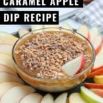 Caramel Apple Dip is a deliciously creamy dessert that tastes like your favorite fall treat without all the mess! This Caramel Apple Dip recipe is perfect served with cookies or fruit.