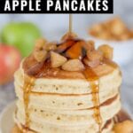 Apple Cinnamon Pancakes made with apple pie spice are a delicious fall breakfast favorite! Top with a three ingredient apple cinnamon compote or simply smother in real maple syrup.