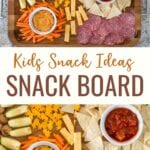 Kids Snack Ideas: create a delicious snack board with protein for growing bodies, fat for brain power and fullness, fruits and veggies for vitamins and minerals, and their favorite treats for extra fun!