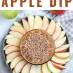 Caramel Apple Dip is a deliciously creamy dessert that tastes like your favorite fall treat without all the mess! This Caramel Apple Dip recipe is perfect served with cookies or fruit.