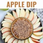 Caramel Apple Dip is a deliciously creamy dessert that tastes like your favorite fall treat without all the mess! This Caramel Apple Dip recipe is perfect served with cookies or fruit.