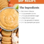 Pumpkin Dip is a deliciously creamy dessert that tastes like pumpkin pie without the crust! This Pumpkin Dip recipe is perfect served with cookies or fruit.