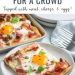 Breakfast Pizza made with store-bought pizza dough, shredded cheese, and your choice of toppings. This quick and easy breakfast pizza recipe is a great way to start the morning!