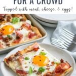 Breakfast Pizza made with store-bought pizza dough, shredded cheese, and your choice of toppings. This quick and easy breakfast pizza recipe is a great way to start the morning!