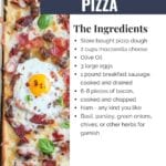 Breakfast Pizza made with store-bought pizza dough, shredded cheese, and your choice of toppings. This quick and easy breakfast pizza recipe is a great way to start the morning!