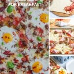 Breakfast Pizza made with store-bought pizza dough, shredded cheese, and your choice of toppings. This quick and easy breakfast pizza recipe is a great way to start the morning!