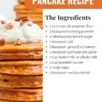 Pumpkin Pancake Recipe made with real pumpkin and seasonal spices. These pumpkin pancakes are perfect for fall with whipped cinnamon butter and maple syrup!