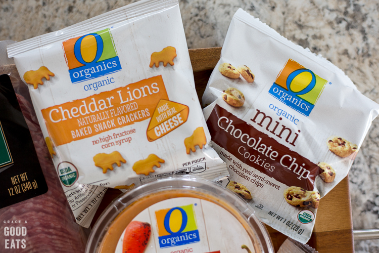 individual sized bags of Cheddar Lion crackers and Mini Chocolate Chip Cookies