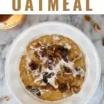 Pumpkin Oatmeal with pumpkin puree and pumpkin pie spice for a yummy fall breakfast. This recipe can be made in either the Instant Pot or stovetop using Old-Fashioned (rolled) oats.