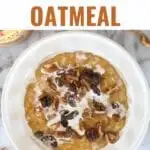 Pumpkin Oatmeal with pumpkin puree and pumpkin pie spice for a yummy fall breakfast. This recipe can be made in either the Instant Pot or stovetop using Old-Fashioned (rolled) oats.