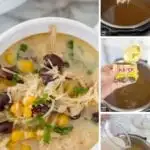 Green Chile Chicken Soup made with chicken breasts, black beans, sweet corn, and southwestern spices. This Instant Pot chicken recipe is a cross between chicken tortilla soup and white bean chicken chili.