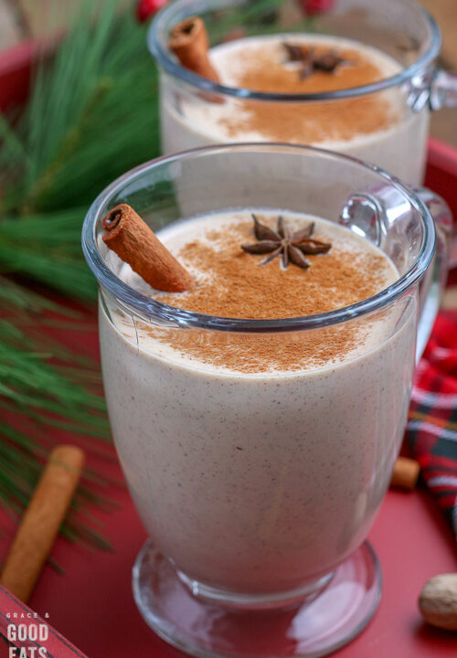 glass of eggnog without alcohol