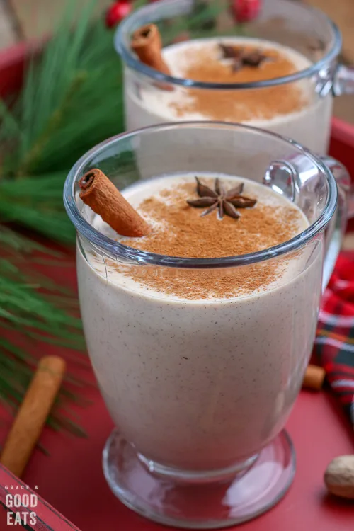 glass of eggnog without alcohol