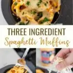 Spaghetti Muffins are a fun take on a traditional family favorite. Use three simple ingredients to make this easy weeknight meal!
