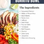 Make your own restaurant quality (or better) Chicken Burrito Bowl at home with this delicious recipe! These bowls are packed with a fresh flavors and filling protein.