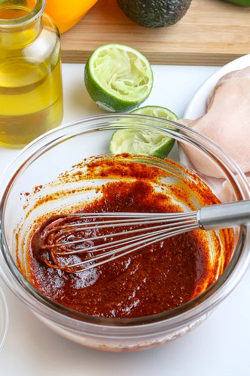 seasonings in a bowl with a whisk