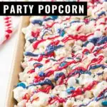 Patriotic Popcorn is the perfect snack for fireworks on the Fourth of July. Make your popcorn in the Instant Pot and then toss with candies and sweet treats for an easy red, white, and blue dessert.