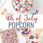 Patriotic Popcorn is the perfect snack for fireworks on the Fourth of July. Make your popcorn in the Instant Pot and then toss with candies and sweet treats for an easy red, white, and blue dessert.