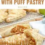 picture of apple turnovers with text above the image