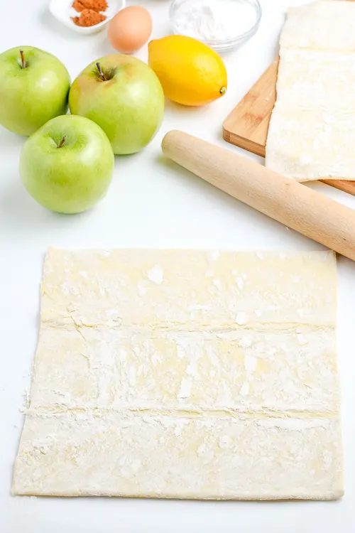 puff pastry sheet rolled out